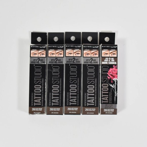 Maybelline Other - 5 Maybelline Tattoo Studio Brow Gel #260 DEEP BROWN